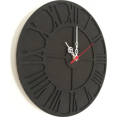 North Designed Black Rome Circle Decorative Wall Clock 30 Cm