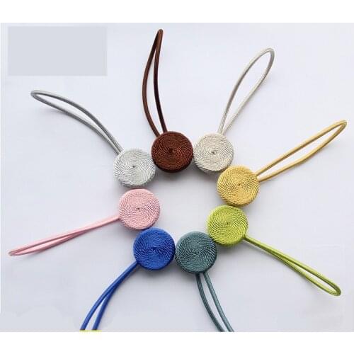 One pair tieback curtain decorative Macaron color magnet endless ring spinning Accessoriesrope ring buckles tie tape M366