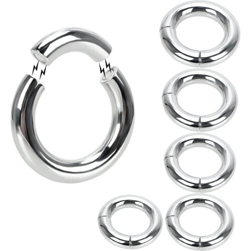 OLO Delay Ejaculation Heavy Duty Male Magnetic Ball 5 size Scrotum Stretcher Sex Toys for Men Metal Penis Cock Lock Ring