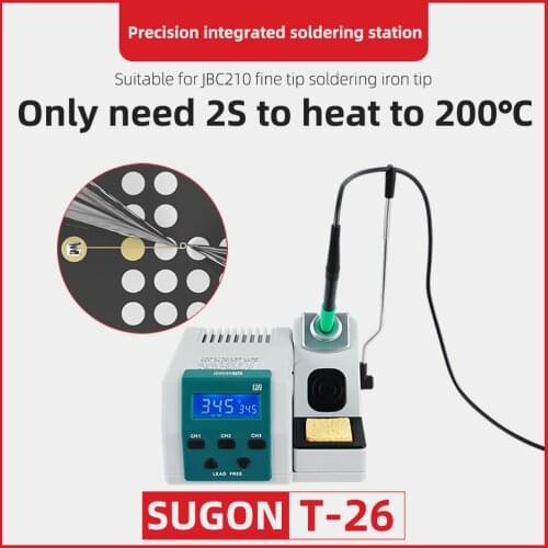 SUGON T26 Soldering Station Electric Lead-free 2S Fast Heating Soldering Iron Kit JBC Handle Iron Tip 80W Power Heating System