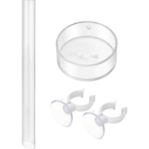 POPETPOP 1 Set Solid Clear Acrylic Assembled Shrimp Feeder Tube Tray for Fish Tank Aquarium Crystal Shrimp