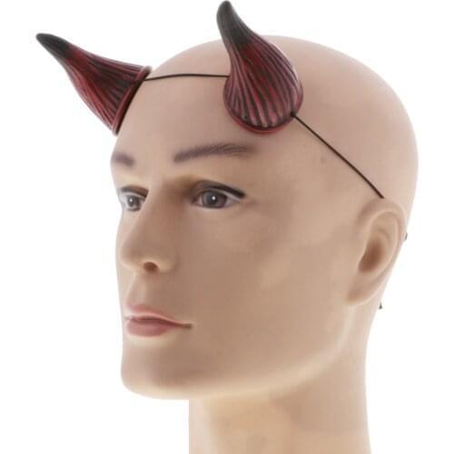 2020 Funny Adult Devil Horn Headband Ox Bull Plastic Elastic Band Fancy Party Props Dress Accessory for Halloween Carnival Night