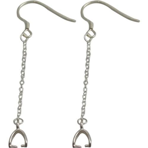Beadsnice 38850smt17 925 Sterling Silver Earrings Finding Drop Dangle Hook Earring Wires with Pinch Bail
