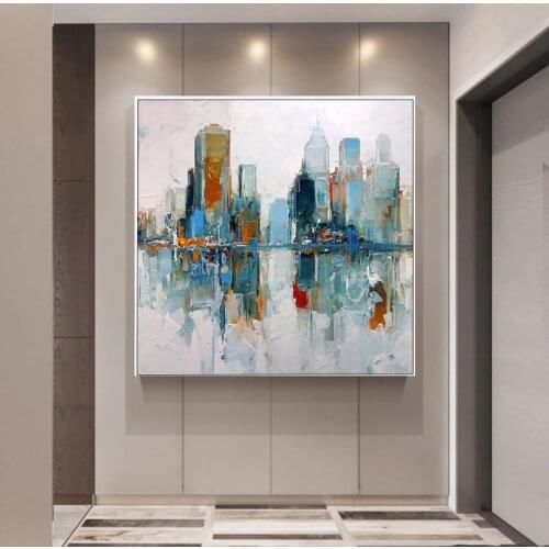 Modern Abstract Urban Style Art Canvas Oil Painting Minimalist Home Decoration Living Room Bedroom Wall Mural No Frame