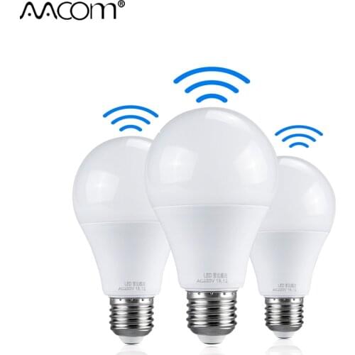 10W 15W 20W Ampoule LED E27 Sensor Radar Light Bulb 220V PIR Motion Sensor Smart LED Lamp Auto OFF/ON 6500K A65 A70 A80