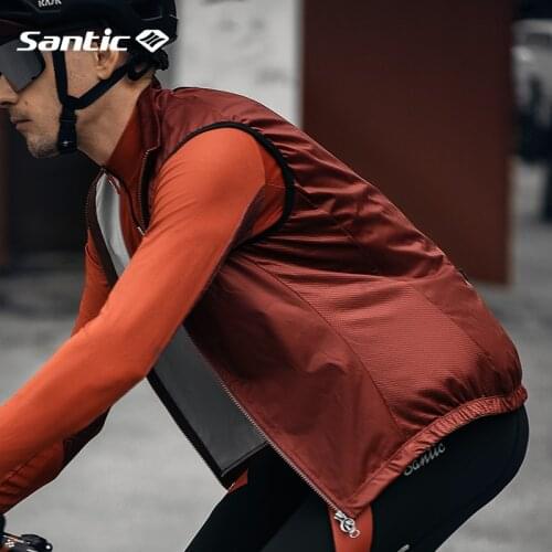 Santic Top Quality Lightweight Windproof Cycling Gilet Men Or Women Bike Windbreak Vest Mtb Wind