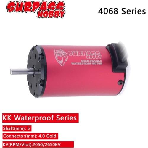 SURPASSHOBBY KK Waterproof 4068 5.0mm Brushless Motor 2050KV 2650KV for RC 1/8 Drift Racing Off-road Climbing Car