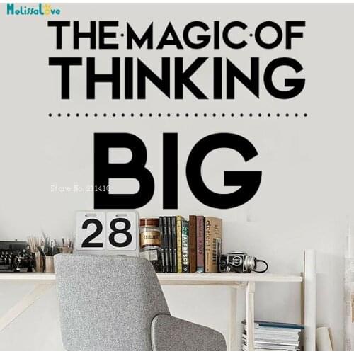 The Magic Of Thinking Big Office Decor Word Quote Decals Self-adhesive Vinyl Art New Murals Poster Simple Design YT3087