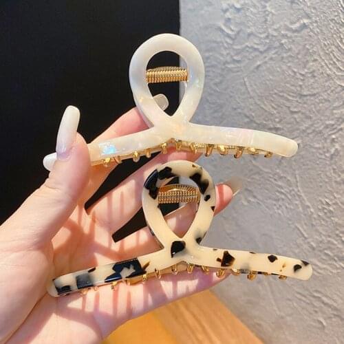 Geometric Acetate Acetate Hair Claw for Women Large Hair Crabs Clamps Clip Hairpins Washing Styling Tool Hair Accessories