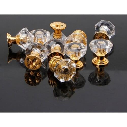 10Pcs/Set Diamond Shape Crystal Glass Cabinet Knob Drawer Pull Handle for Jewelry Box