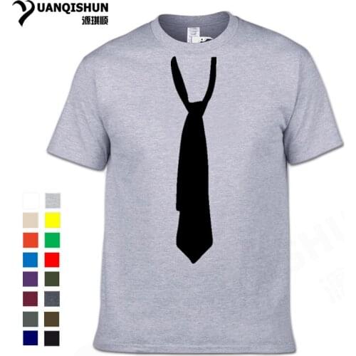 2018 Funny Tie T-shirts Summer New Fashion Brand Ties Style Mens Short Sleeve Tshirt High Quality Cotton Men Casual Tops Tees