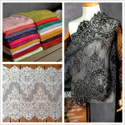 3M/Lot Colorful Eyelash Lace Trim 40CM Wide Fabric DIY Wedding Dress Skirt Sleeve Clothes Underwear Home Table Cloth Accessories