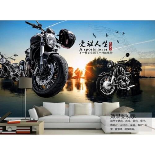 3d wallpaper custom photo Motorcycle on the ice under the sunshine of sports life background home decor 3d wall murals wallpaper