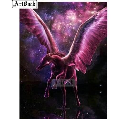 5D Diamond Painting Horse Wings Starry Sky Full Square Drill Diamond Embroidery 3d Rhinestone Mosaic New Arrival Wall Sticker