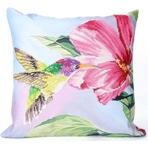 5D Partial Round Drill Diamond Painting Cushion Cover Replacement Pillow Case DIY Art Mosaic Cross Stitch Gift Decor Flower