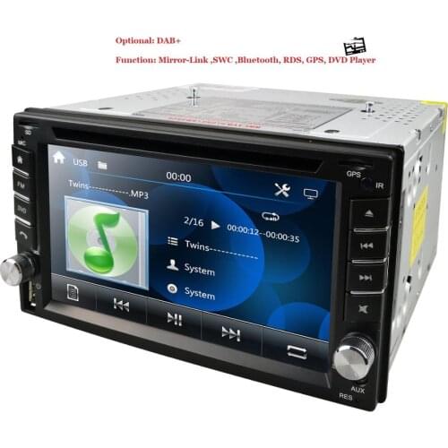 6.2Inch Car Audio Stereo Double Din in-Dash Navigation DVD Player Supports GPS Radio Steering Wheel Control Bluetooth SD RDS AUX