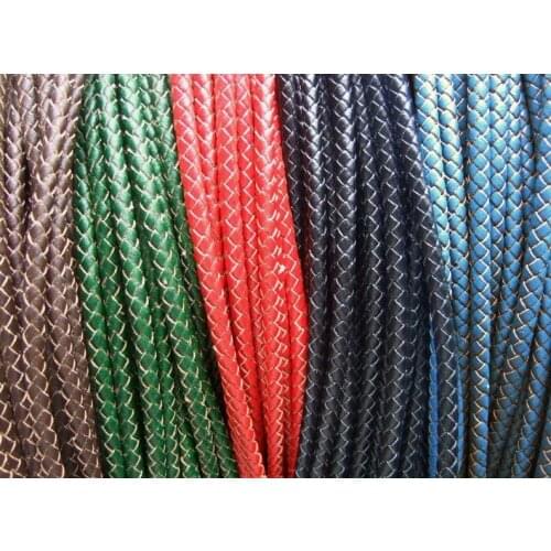 Free shipping 100 Meters 6mm Round Braided leather cord Genuine round leather strip , Bolo Leather Cord - DIY Craft Jewelry