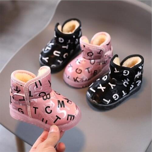 Baby Girl Boy Boots Winter Baby Child Style Cotton Boot Warm Snow Boots Non-slip Flat Round Toe Girls Baby Lovely Boots