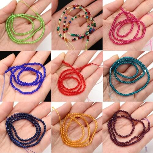 Natural stone Beads Round mixed color Small Loose Spacer Exquisite beaded for Jewelry Making DIY Bracelet Necklace Accessories