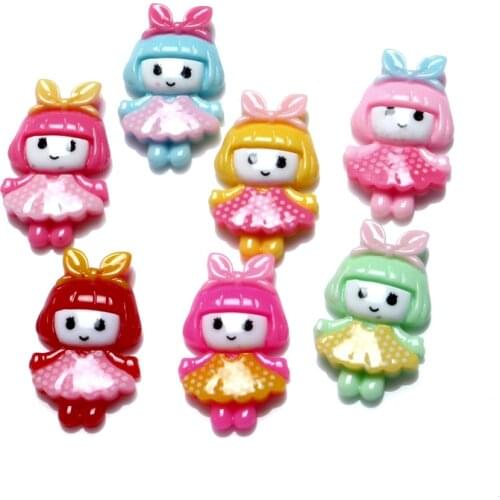 50Pcs Mixed Girl Resin Decoration Crafts Beads Flatback Cabochon Scrapbooking DIY Embellishments Kawaii Diy Accessories