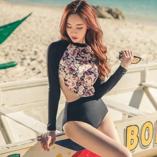 One piece swimsuit Long sleeve sexy swimwear swimsuit Women swimsuit female bathing suit one piece swimming suit for women