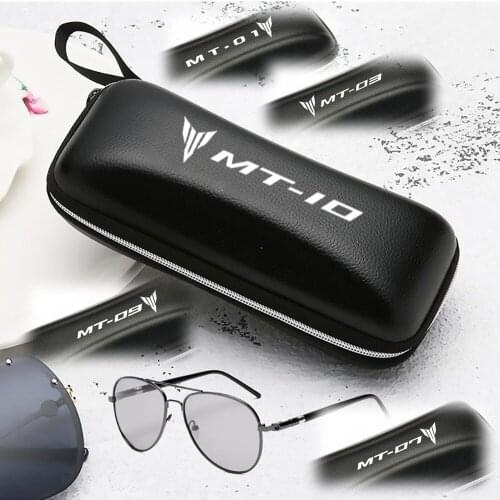 For Yamaha MT01 MT09 MT07 MT10 MT03 MT 01 09 07 03 10 MT-01 MT-10 MT-03 Black leather glasses Case sunglasses Case Box