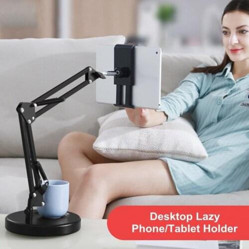 Long Arm Adjustable Desktop Foldable Lazy Phone Tablet Stand Brakect for Cell Phone iPaid Air Tablet Live Online Class