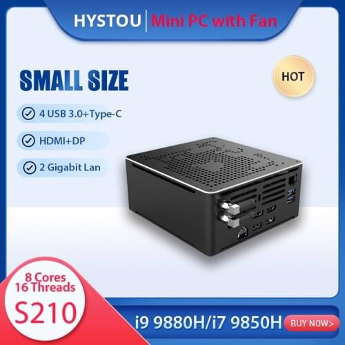 Intel Core i9 9880H i7 9850H Mini PC DDR4 64GB RAM Type-C mini DP HDMI small gaming computer i5 9300H support three Hard Drives