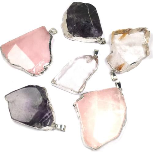 Natural Stone Quartz Pendant irregular shape Exquisite Pendants charms for Jewelry making DIY Necklaces Accessories size 40x50mm