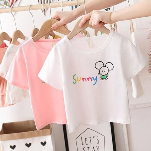 Summer Children T-shirt Kids Cute Girls Boy Cartoon Animal Printing Mouse Comfortable Short Sleeves Fashion Cotton Baby Tops For