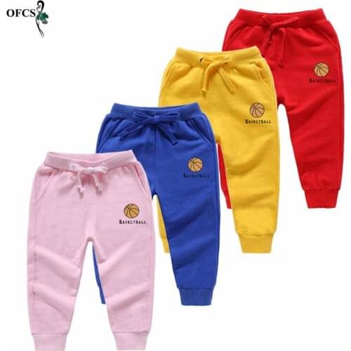 Hot Children Cotton Pants Fashion Sports Trousers Spring Unisex Sweatpants Kids Elastic Waist Loose Pants Active Clothing 2-12 Y