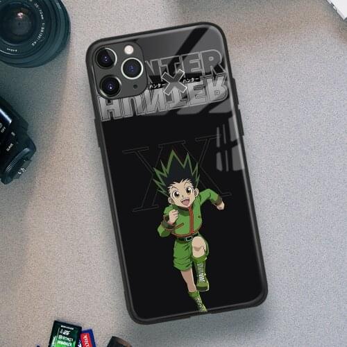 Gon Freecss Hunter X Hunter Anime Soft TPU Glass Phone Case for IPhone SE 6s 7 8 Plus X Xr Xs 11 12 Mini Pro Max Samsung Redmi