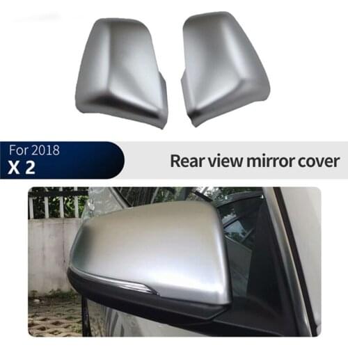 NEW-Matte Silver Car Rearview Mirror Cover Door Side Wing Mirror Caps Trim Shell For-BMW X2 2018