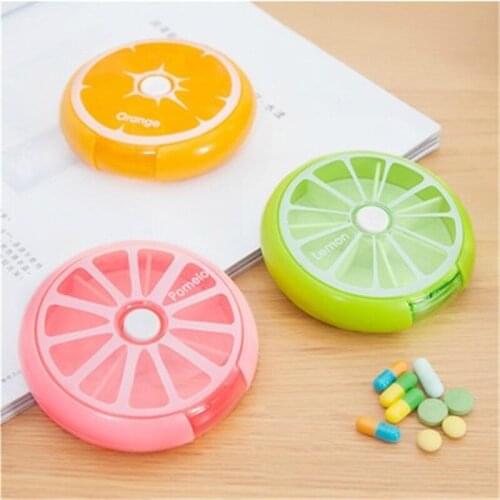 Portable 7 Day Pill Rotating Plastic Box Tablet Storage Organizer Medicine Lattices Candy Circular Container Medicine Dispenser