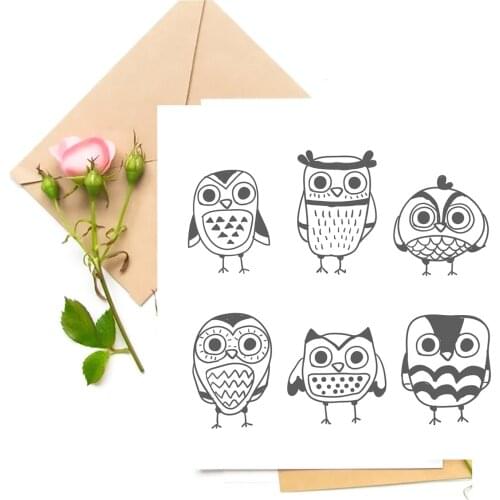 Cute Owl Transparent Clear Stamps For DIY Scrapbooking/Card Making Stamps Fun Decoration Supplies