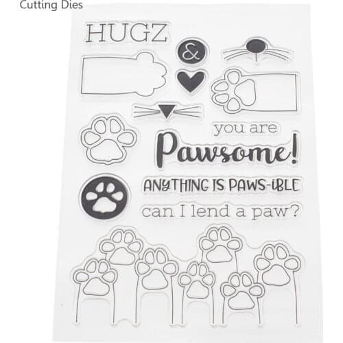 Cartoon Pet Paw Printed Transparent Clear Stamp For DIY Scrapbooking Photo Album DIY Silicone Decorative Rubber Stamp Gifts