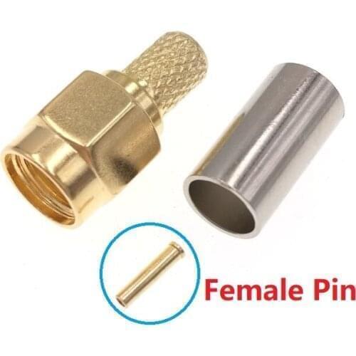 RP-SMA Male RF Connector For RG58 LMR195 RG142 RG400 Cable