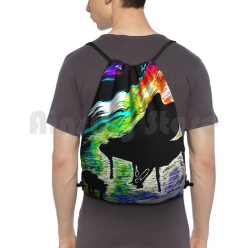 Thermal-Spaced Piano Backpack Drawstring Bag Riding Climbing Gym Bag Piano Music Hand Drawn Digital Art Negative Space Sight