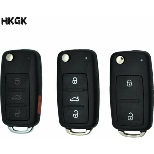 2 3 4 Buttons Flip Folding Car Remote Key Shell for VW VOLKSWAGEN Tiguan Golf Sagitar Polo MK6 With Uncut Blade