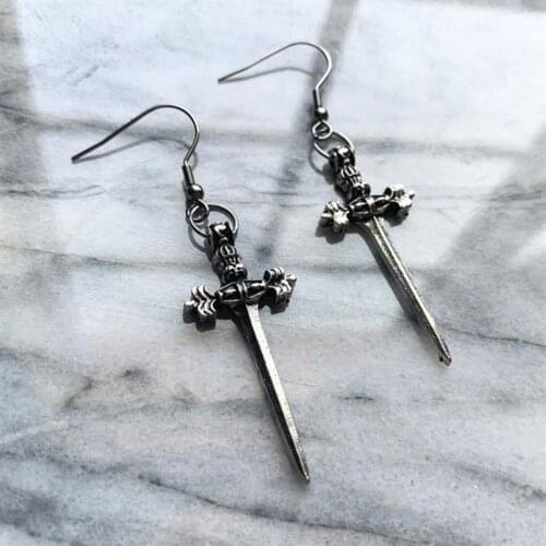 Gothic Sword earrings punk fashion medieval Dagger jewelry Warrior pendant women classical gift 2020 new charm delicacy