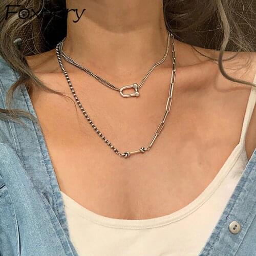 Foxanry Vintage Handmade 925 Sterling Silver Sweater Necklace for Women New Fashion Thai Silver Tie Knot Rock Party Jewelry Gift