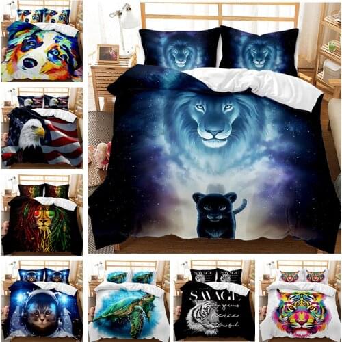 Winter Animal Cartoon Pictures Digital Printing Duvet Cover Set Single Bed Double Bed Two Or Three Piece Set For Boys And Girls