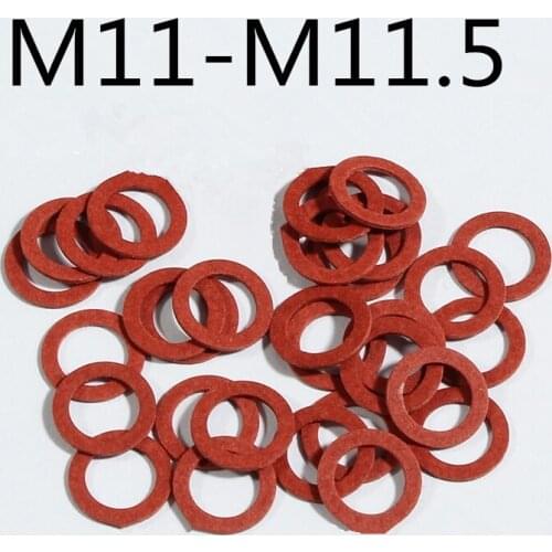 100pcs Steel Flat Pad Insulation Washers Red Paper gasket M11-M11.5 insulation washer Thickness 0.5/0.7/0.8mm