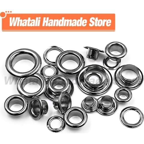 100Pcs Gunblack Color Hole Metal Eyelets Grommets with Washer For Leathercraft Diy Clothes Cap Bag Tags Shoes Belt Accessories