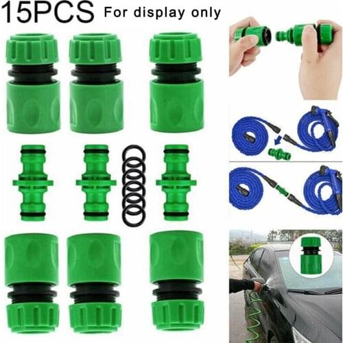 New 15pcs Garden Hose Connectors Kit Watering Pipe Tap Plastic Connector Adaptor Fitting Quick Tap Connector
