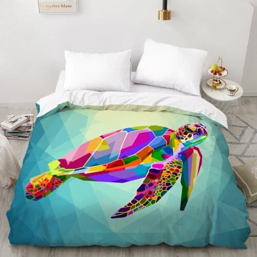 3D Duvet cover Quilt/Blanket/Comfortable Case Luxury Bedding 135 140x200 150x200 200x220 for Home Colorful animal tortoise