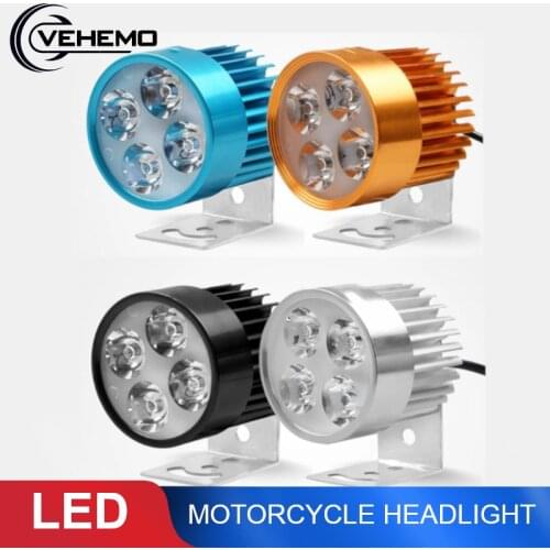 4 Colors Motorcycle E-bike LED Headlight Driving Headlamp Spot Light Super Bright Waterproof Lamp Bulb Motorcycle LED Light