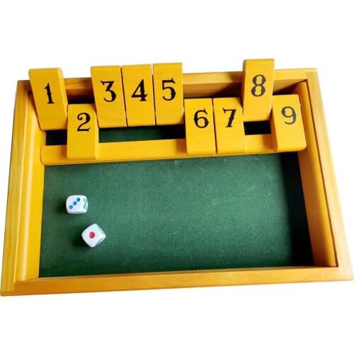 9 Digitals Shut The Box Board Game for Mathematic Home Club Bar Pub Gift