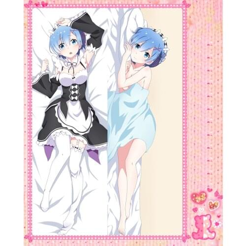 Anime Cartoon Re:Zero kara Hajimeru Isekai Seikatsu Double-Sided Bolster Hugging Pillow Case Pillow Cover Pillowcase No.66070