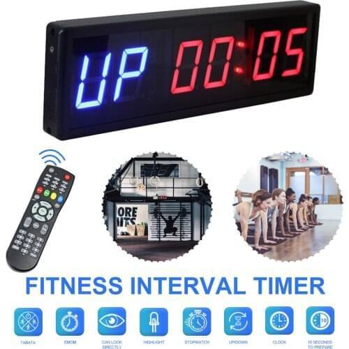 Digital Countdown Clock Stopwatch With Remote LED Interval Timer Clock For Home Gym Fitness Crossfit Stopwatch Fitness Equipment